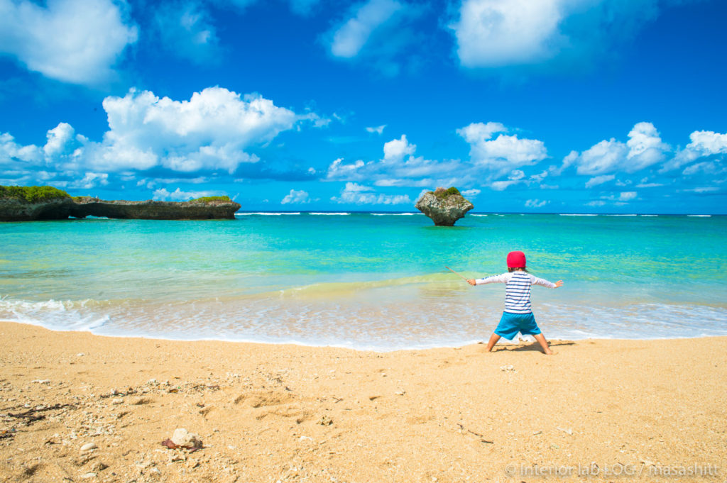 Okinawa Japan Yomitan sea kids