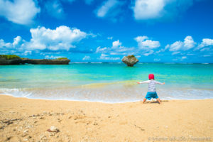 Okinawa Japan Yomitan sea kids